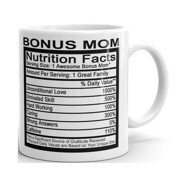 Bonus Mom Nutrition Mothers Day Coffee Tea Ceramic Mug Office Work Cup