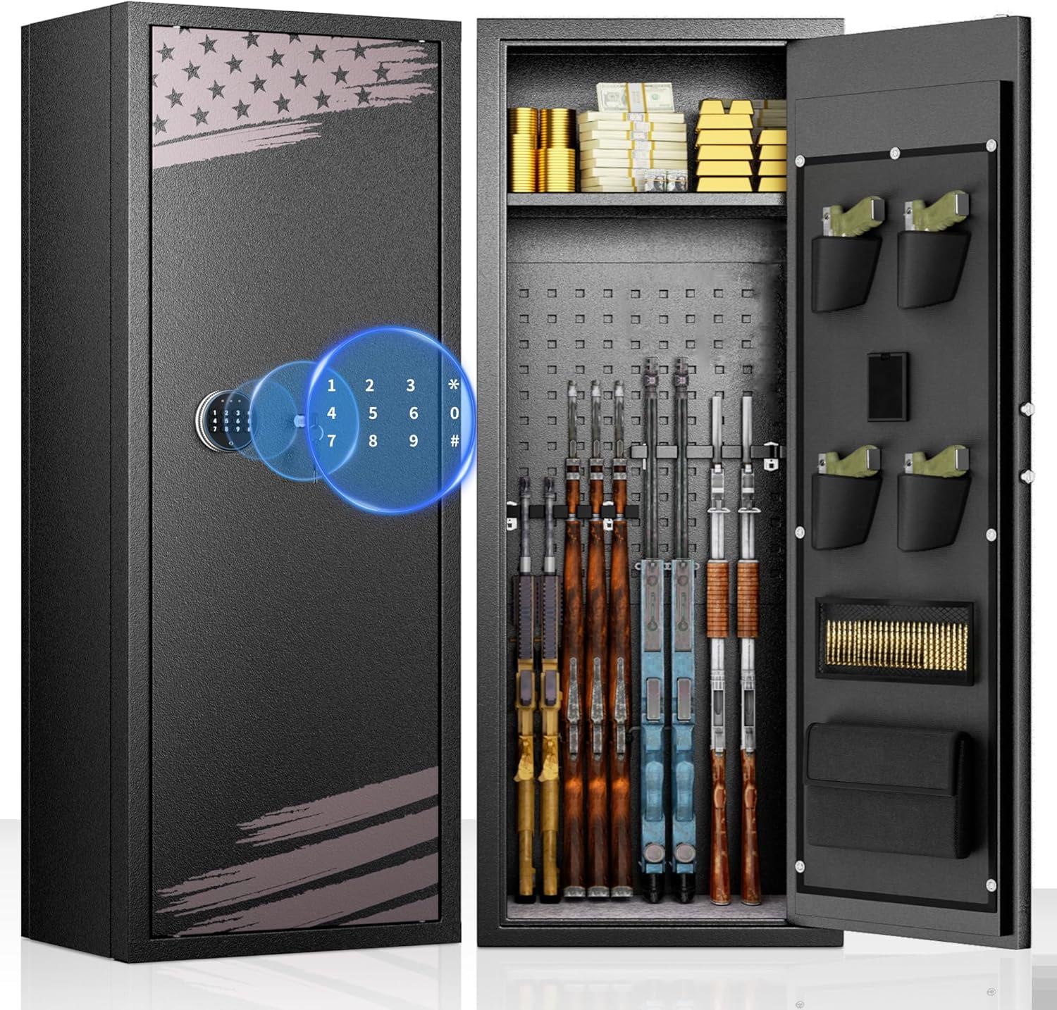 Bonusall in Wall Gun Safe Between Stud with Fingerprint, Assembled