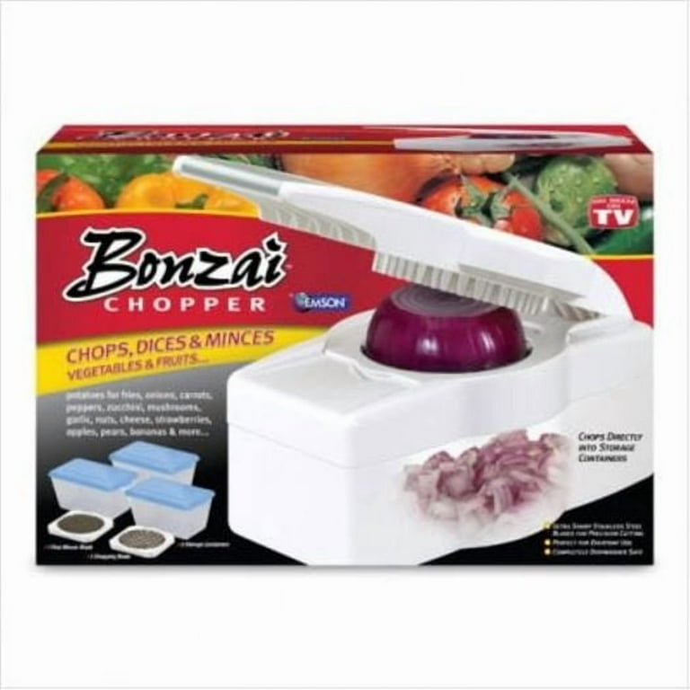 Bonzai Chopper Vegetable and Fruit Chopper, 2 Blades and 3 Storage