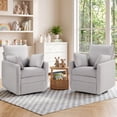 thumbnail image 1 of Bonzy Home 2-Pack 360° Swivel Glider Recliner Chair, Manual Rocking Recliner with Side Pockets & Armrest Bags, Compact Chair for Living Room，Gray, 1 of 7