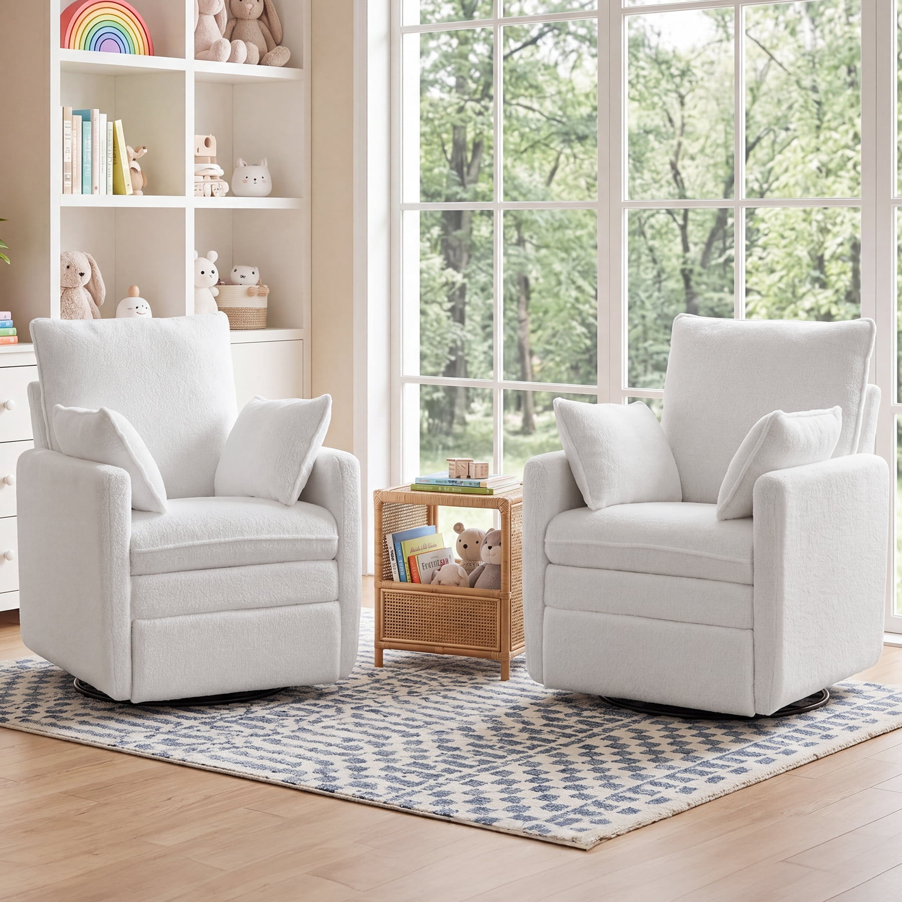 Bag Chair Rocker Bonzy Home 2-Pack 360° Swivel Glider Recliner Chair, Manual Rocking ...