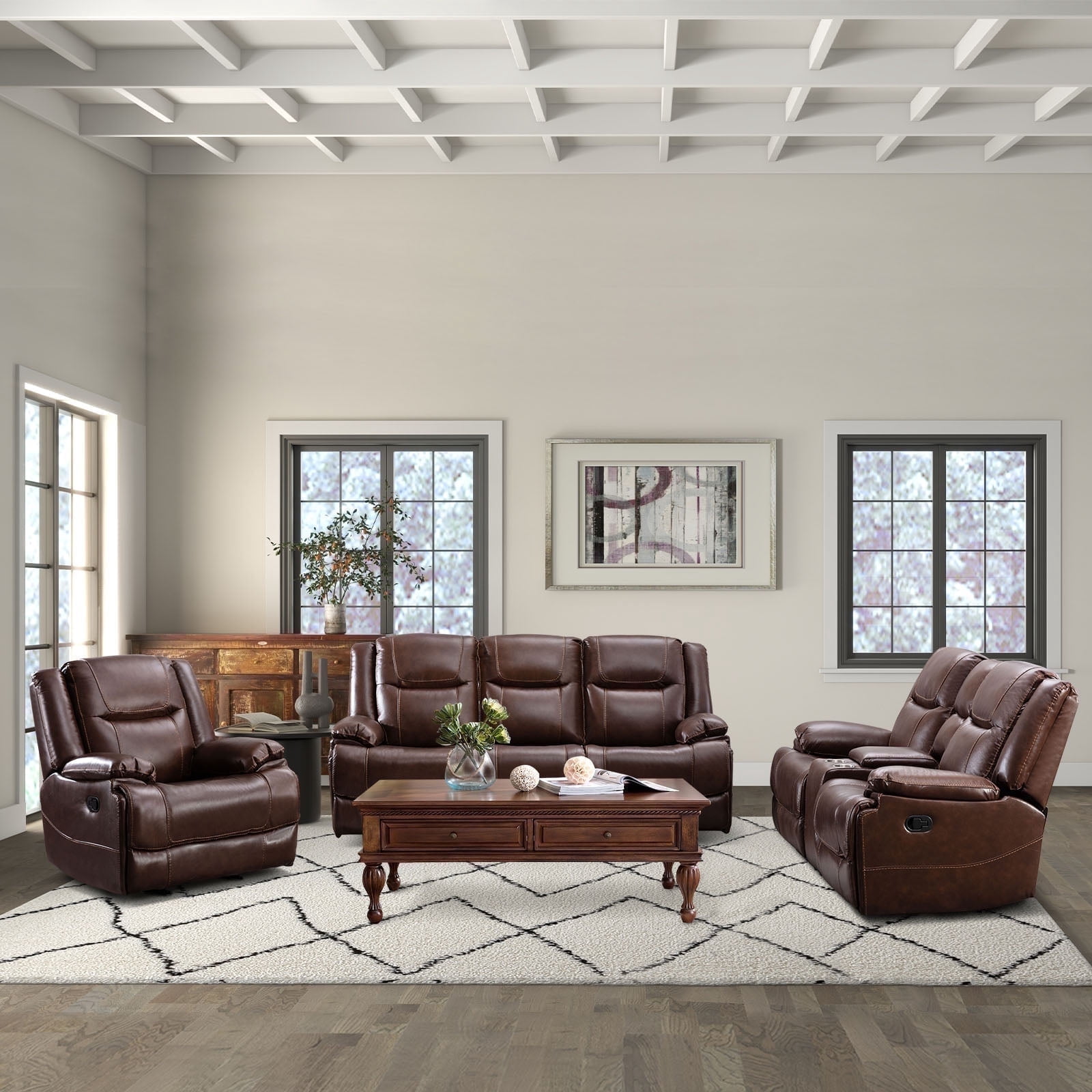 Bonzy Home 3 Piece Leather Recliner Living Room Set 1 Chair 1 Double Sofa And 1 Triple Sofa: How It Stacks Up