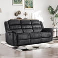 thumbnail image 1 of Bonzy Home 3-Seat Manual Reclining Sofa — Fabric Couch with Dual Manual Recliners for Living Room & Meeting Room Gray, 1 of 7