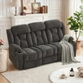 thumbnail image 1 of Bonzy Home 3-Seat Reclining Sofa with Cup Holders, Extra-Wide Manual Recliner Soft Fabric Couch for Living Room, Dark Gray, 1 of 9