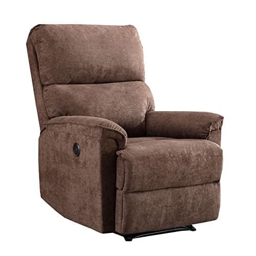 Bonzy Home Electric Recliner Set w/USB - Comfortable Power Reclining Sofa Chairs for Living Room, Cozy Lounge Pair in Rich Brown (Set of 2)