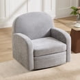 thumbnail image 1 of Bonzy Home 360° Swivel Accent Chair, Upholstered Chenille Armchair with Thick Cushion & Curved armrest, Single Lounge Chair for Living Room Bedroom Study Office, Gray, 1 of 7