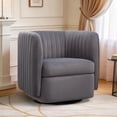 thumbnail image 1 of Bonzy Home 360° Swivel Accent Chair, Upholstered Velvet Barrel Chair with Plush Padded Backrest, Modern Swivel Armchair for Living Room Bedroom, Gray, 1 of 7