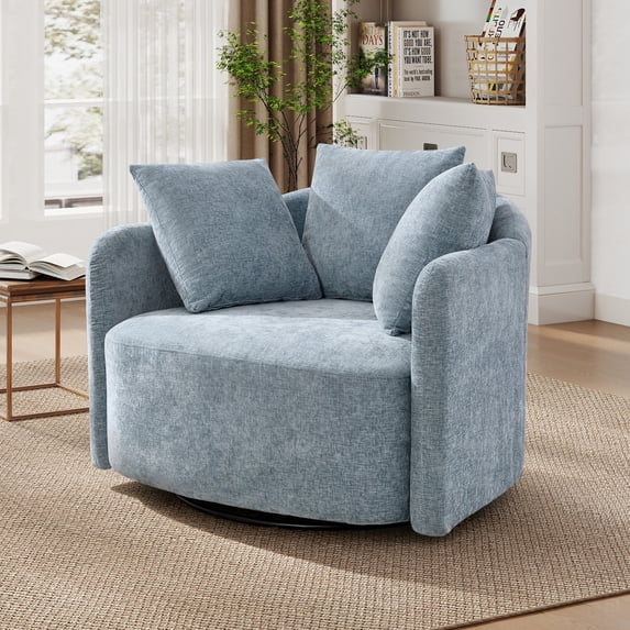 Bonzy Home 360° Swivel Barrel Accent Chair, Modern Oversized ...
