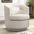 thumbnail image 1 of Bonzy Home 360° Swivel Barrel Accent Chair with Lumbar Pillow, Upholstered Fabric Club Chair for Living Room, Bedroom & Reading Room, 1 of 6