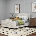 thumbnail image 1 of Bonzy Home Bed Frame Full Size Velvet Upholstered Sleigh Bed with Scroll Wingback Headboard & Footboard/Button Tufted with Storage Easy Assembly Luxury, 1 of 10