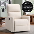thumbnail image 1 of Bonzy Home Brown Manual Swivel Recliner Chair, 360° Swivel Base Single Sofa with Adjustable Backrest and Footrest, Modern Living Room Furniture, Beige, 1 of 8