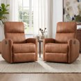 thumbnail image 1 of Bonzy Home Brown Manual Swivel Recliner Chair, 360° Swivel Base Single Sofa with Adjustable Backrest and Footrest, Modern Living Room Furniture, Brown, 1 of 7
