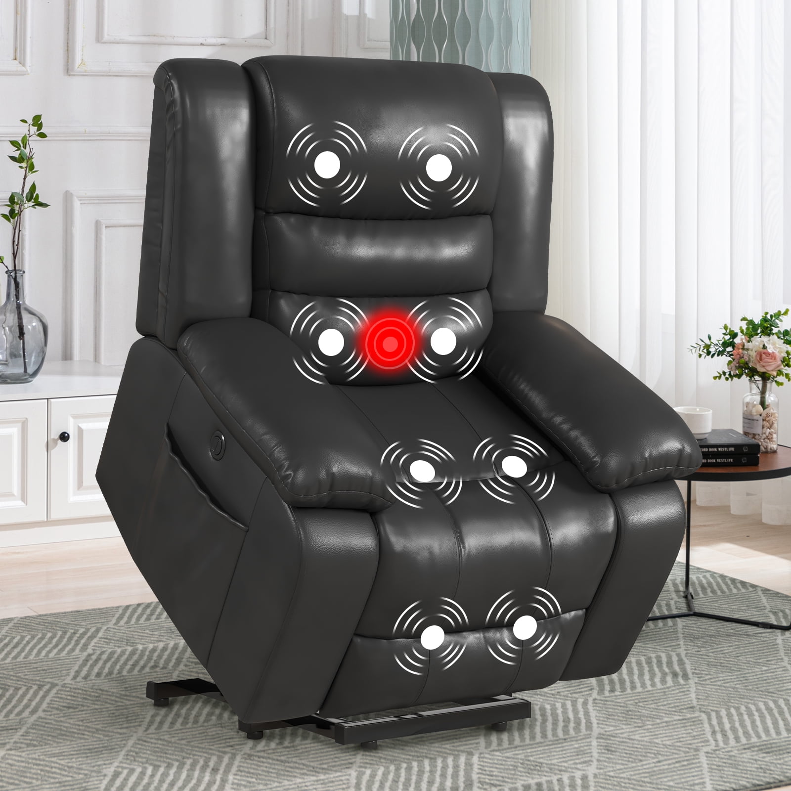 Bonzy Home ComfortMax Power Lift Recliner with Heat Therapy, Massage