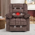 thumbnail image 1 of Ebello 36'' Massage Recliner Chair with Heat and Vibration – Soft Fabric Manual Reclining Chair for Living Room and Bedroom – Brown, 1 of 11