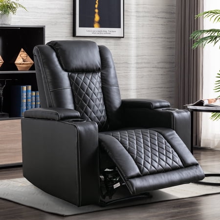 Bonzy Home Electric Power Recliner Chair, Recliner Sofa Leather Home Theater Seating with USB Ports for Living Room