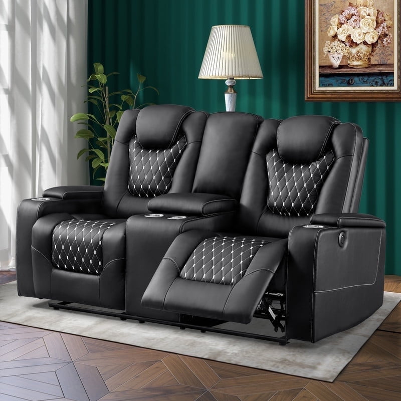 Walmart discounts of Walmart Black Friday Deals 2025 Bonzy Home Electric Power Recliner Sofa Set Loveseat Theater Seating with Console Living Room Furniture Set, Cup Holders, Hidden Arm Storage, USB Ports, Black