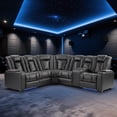 thumbnail image 1 of Bonzy Home Electric Power Recliner Sofa Set — PU Leather Power Recliner Chair, Sofa Set with LED Lights, Adjustable Headrests, USB Ports, Hidden Arm Storage & Cup Holders, Black, 1 of 9