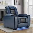 thumbnail image 1 of Bonzy Home Electric Recliner LED Lighting Adjustable Headrest with USB Ports and Cup Holders Home Theater Seating Reclining Chair Hidden Arm Storage, 1 of 8