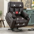thumbnail image 1 of Bonzy Home Electric Recliner Living Room Heated Massage Lift Chair Recliner with Cup Holder and USB, Brown, 1 of 8