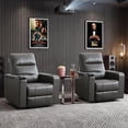 thumbnail image 1 of Bonzy Home Electric Recliner Set of 2 for Living Room Home Theater Seating Leather Reclining Chair Sofa Furniture with Cup Holders USB Ports and Hidden Storage, Gray, 1 of 8