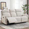 thumbnail image 1 of Bonzy Home Fabric 3-Seat Manual Reclining Sofa — Dual Recliner Couch with Fixed Center Seat for Living Room & Meeting Room, 1 of 7