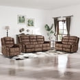 thumbnail image 1 of Bonzy Home Manual Reclining Fabric 3-Piece Sofa Set, Includes Single Recliner Chair, Loveseat and 3-Seat Sofa for Home Living Space, 1 of 7