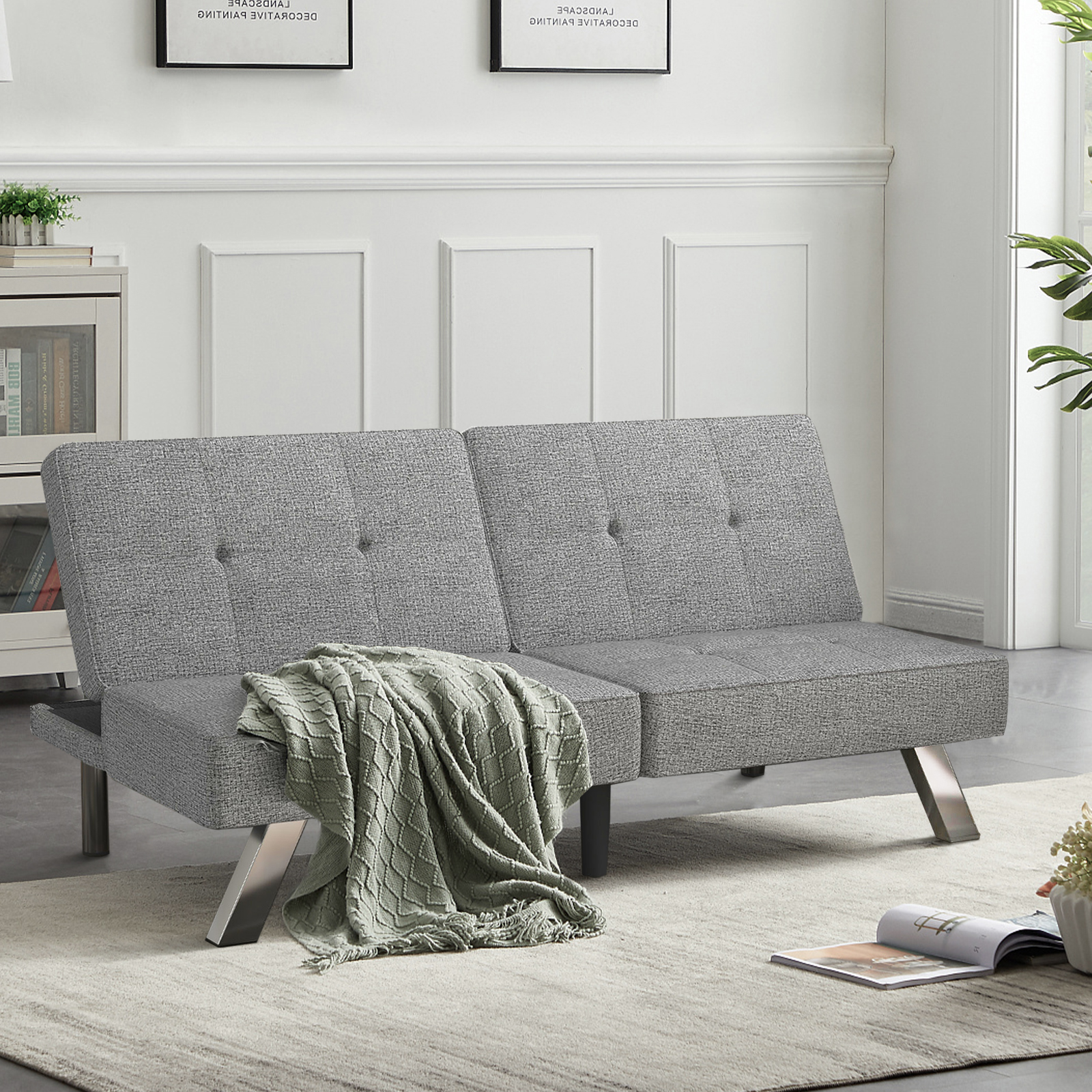 DHP Jasper Coil Futon, Navy Linen