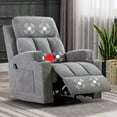 thumbnail image 1 of Bonzy Home Heated Manual Massage Recliner with Cup Holder Padded Breathable Fabric Recliner, Home Theater Seating，Light Gray, 1 of 11
