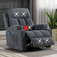 thumbnail image 1 of Bonzy Home Heated Manual Massage Recliner with Cup Holder Padded Breathable Fabric Recliner, Home Theater Seating，Navy, 1 of 11