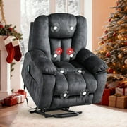 Bonzy Home Large Lift Recliner with Massage and Heating for livingroom, Oversized Power Recliner Chair,Greenish Gray
