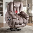 thumbnail image 1 of Bonzy Home Large Power Lift Recliner Chair with Heat Massage, USB Ports - Ergonomic Recliner Chair for Elderly, Light Brown, 1 of 9