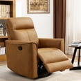 thumbnail image 1 of Bonzy Home Leather Swivel Recliner, 360 Degree Swivel Chair for Living Room, Bedroom and Office,Brown, 1 of 8