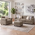 thumbnail image 1 of Bonzy Home Living Room Sofa Set Cloud Couch Sectional with Ottoman Modular Sectional Sofa Entertaining Guests Taupe, 1 of 8