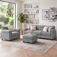 thumbnail image 1 of Bonzy Home Living Room Sofa Set Cloud Couch Sectional with Ottoman Modular Sectional Sofa Entertaining Guests Gray, 1 of 9
