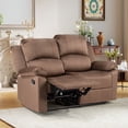 thumbnail image 1 of Bonzy Home Manual Loveseat Recliner Sofa — Soft 2-Seat Reclining Couch with Overstuffed Arms & Back, Brown, 1 of 7