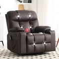 thumbnail image 1 of Bonzy Home Rocker Recliner Chair with Swivel Base, Massage & Heat, 2 Cup Holders – Comfortable Recliner for Living Room, Bedroom, Office, 1 of 7
