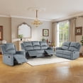 thumbnail image 1 of Bonzy Home Manual Recliner Sofa Set — 3-Piece Reclining Couch Set (1 Recliner, Loveseat & 3-Seat Sofa), Gray, 1 of 7