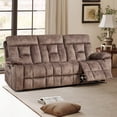 thumbnail image 1 of Bonzy Home Manual Reclining Sofa Adjustable Backrest,3 Seat Recliner Couch Sofa with Overstuffed Arms and Back Sofa Set for Living Room, Camel, 1 of 7