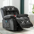 thumbnail image 1 of Bonzy Home Massage Swivel Recliner Chair with Heat and Vibration Manual Rocker Recliner, Gray, 1 of 10