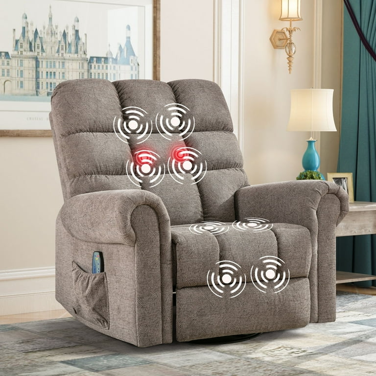 Bonzy Home Recliner with Massage Heat, Overstuffed, Manual
