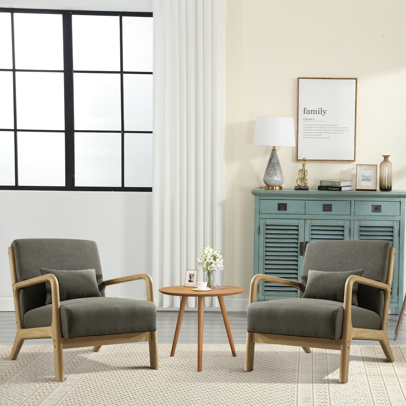 Bonzy Home Mid Century Modern Accent Chair Set of 2 for Living Room ...