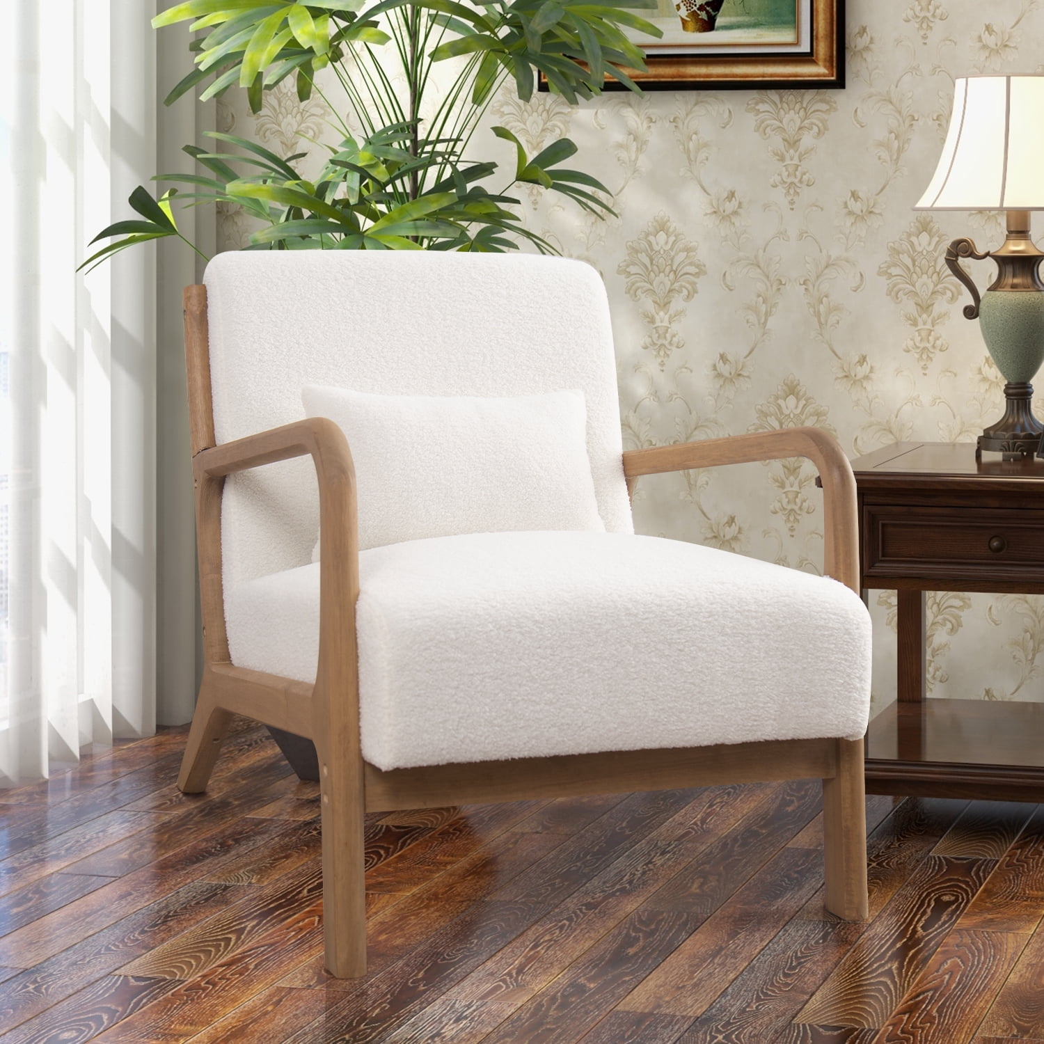 Bonzy Home Mid Century Modern Accent Chair, White - Walmart.com