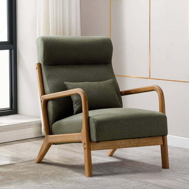Bonzy Home Modern Accent Chair, Living Room Chair with Wood Armrests