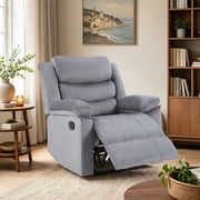 Bonzy Home Modern Comfort Reclining Chair Breathable Fabric Recliner Chairs, Gray