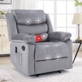 thumbnail image 1 of Bonzy Home Massage Recliner Modern Cloth Recliner Chair with Massage & Heating Breathable Fabric, Gray, 1 of 8