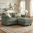 thumbnail image 1 of Bonzy Home Modern Loveseat with Ottoman Modular Sectional Sofa Couches for Living Room Entertaining Guests or Relaxing Alone for Small Spaces Apartment Green, 1 of 9