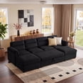 thumbnail image 1 of Bonzy Home Modular Corduroy Sectional Sofa with Pull Out Sleeper, Convertible L-Shaped Couch, Free Combination Upholstered Sofa Bed for Living Room, 1 of 11