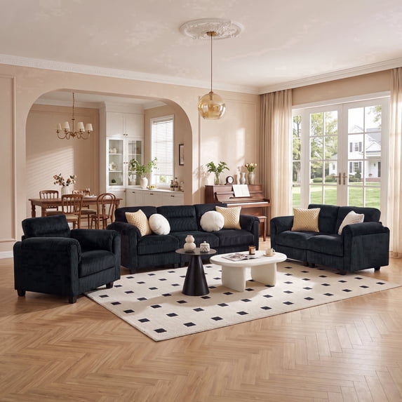 Bonzy Home Modular Sectional Sofa Couches Living Room Sofa Set Ideal for Small Spaces & Family Fun Charcoal