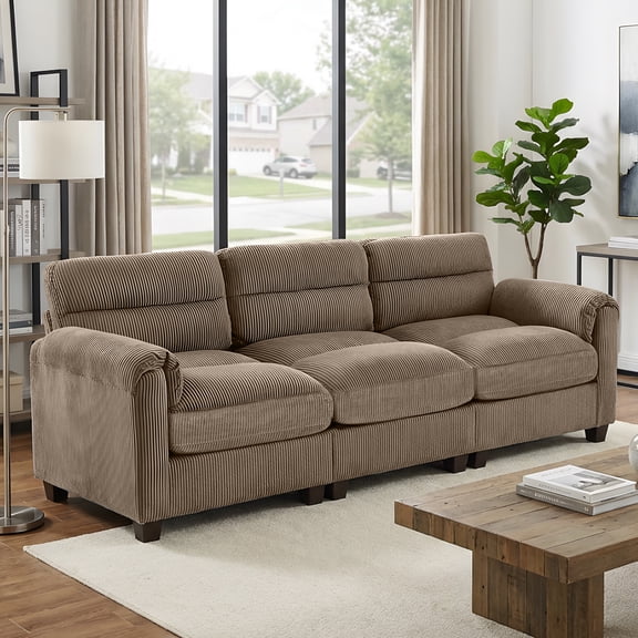 Bonzy Home Modular Sectional Sofa Couches for Living Room Ideal for Small Spaces & Family Fun Brown