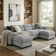 thumbnail image 1 of Bonzy Home Modular Sectional Sofa Couches for Living Room U-Shaped Sofa with Ottoman Gray, 1 of 8